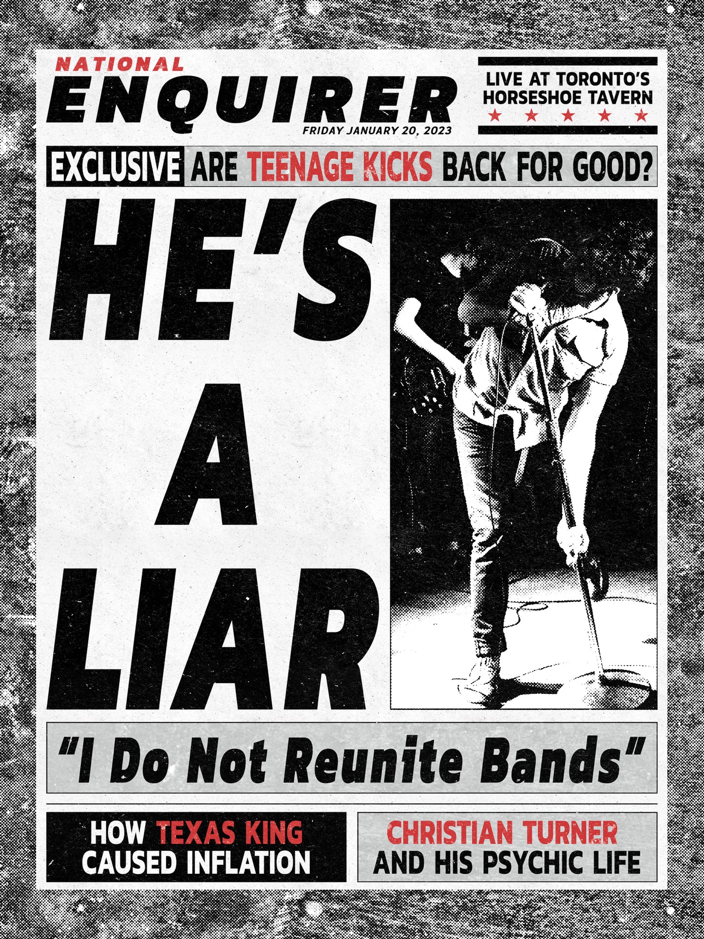 TEENAGE KICKS - 'HE'S A LIAR' SCREEN-PRINTED POSTER